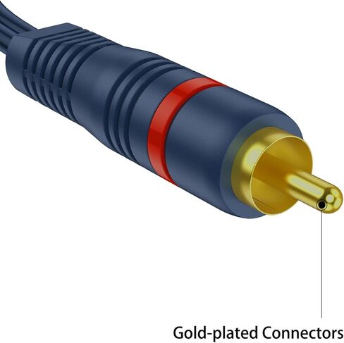 DteeDck RCA Splitter 1 ذكر 2 أنثى 5 حزم، RCA Y Splitter RCA كابل الصوت والفيديو محول تمديد سلك 0.2M/0.65ft لمكبر الصوت in Kuwait