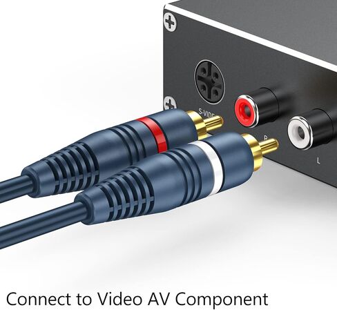 RCA Splitter 1 Female to 2 Male 2 Pack, RCA Y Splitter Audio Cable Split | Dark Blue Adapter 8 inch for TV Subwoofer Car Stereo Speaker Amplifer in Kuwait