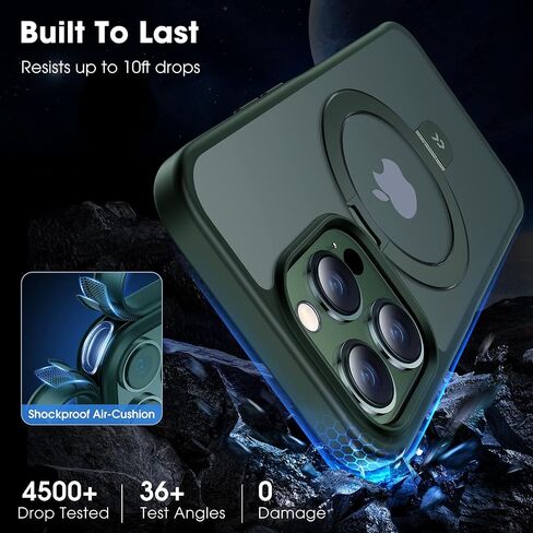 CASEKOO Designed for iPhone 16 Pro Max Case with Magnetic Invisible Stand [Military Drop Protection] [Compatible with MagSafe] Shockproof Slim Translucent Matte Promax Case 6.9 Inch 2024, Black in Saudi Arabia