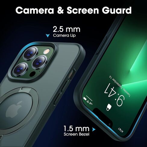 CASEKOO Designed for iPhone 16 Pro Max Case with Magnetic Invisible Stand [Military Drop Protection] [Compatible with MagSafe] Shockproof Slim Translucent Matte Promax Case 6.9 Inch 2024, Black in Saudi Arabia