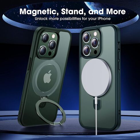 CASEKOO Designed for iPhone 16 Pro Max Case with Magnetic Invisible Stand [Military Drop Protection] [Compatible with MagSafe] Shockproof Slim Translucent Matte Promax Case 6.9 Inch 2024, Black in Saudi Arabia
