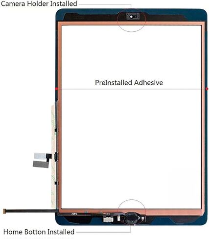 محول رقمي بديل لشاشة iPad 8 2020 الجيل الثامن 10.2 بوصة A2270 A2428 A2429 A2430 مجموعة زجاجية تعمل باللمس تتضمن زر الصفحة الرئيسية + لاصق مثبت مسبقًا + مجموعة أدوات، أبيض in Kuwait