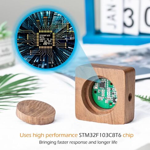 وحدة تحكم في مستوى الصوت Eiszuso USB للتحكم في الصوت ومقبض ضبط الوسائط المتعددة مع قاعدة من خشب الجوز لنظام Win7/8/10 Android MacOS in Kuwait
