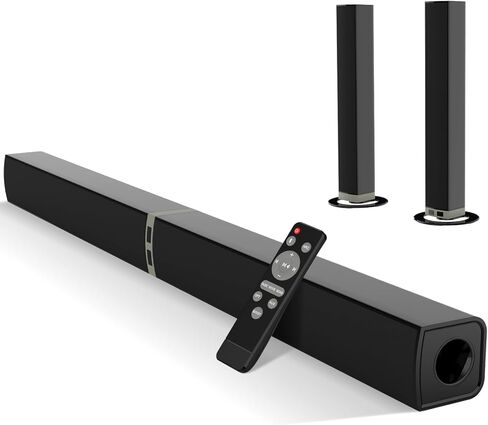 MZEIBO Sound Bars for TV, Bluetooth Soundbar for TV, 50W TV Sound Bar with 4 Drivers and Remote Control, Home Audio TV Speakers Sound Bar with HDMI(ARC)/Optical/AUX Connect in Kuwait