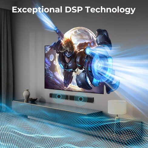 MZEIBO Sound Bars for TV, Bluetooth Soundbar for TV, 50W TV Sound Bar with 4 Drivers and Remote Control, Home Audio TV Speakers Sound Bar with HDMI(ARC)/Optical/AUX Connect in Kuwait