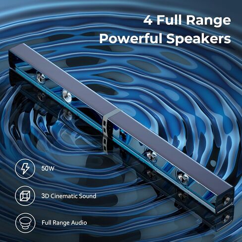 MZEIBO Sound Bars for TV, Bluetooth Soundbar for TV, 50W TV Sound Bar with 4 Drivers and Remote Control, Home Audio TV Speakers Sound Bar with HDMI(ARC)/Optical/AUX Connect in Kuwait