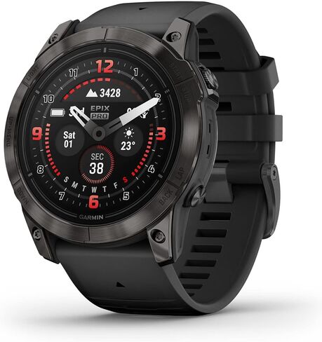 Garmin epix Pro (الجيل 2) إصدار Sapphire، 51 ملم، ساعة ذكية عالية الأداء، تقنية تدريب متقدمة، مصباح يدوي مدمج، أسود in Kuwait