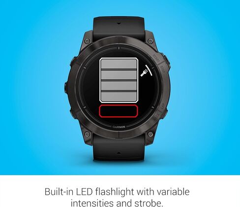 Garmin epix Pro (الجيل 2) إصدار Sapphire، 51 ملم، ساعة ذكية عالية الأداء، تقنية تدريب متقدمة، مصباح يدوي مدمج، أسود in Kuwait