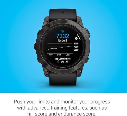 Garmin epix Pro (الجيل 2) إصدار Sapphire، 51 ملم، ساعة ذكية عالية الأداء، تقنية تدريب متقدمة، مصباح يدوي مدمج، أسود in Kuwait