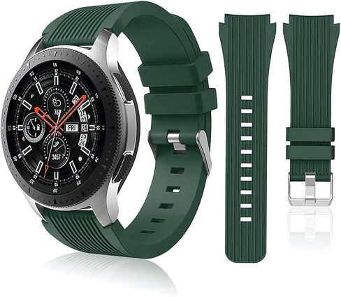 HSWAI Compatible with Samsung Galaxy Watch 46mm Bands/Gear S3 Frontier, Classic Watch Bands/Galaxy Watch 3 Bands 45mm, 22mm Soft Silicone Bands Bracelet Sports Strap for Men & Women. in Kuwait