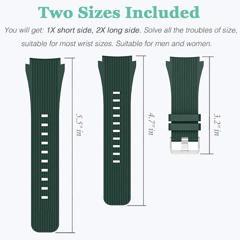 HSWAI Compatible with Samsung Galaxy Watch 46mm Bands/Gear S3 Frontier, Classic Watch Bands/Galaxy Watch 3 Bands 45mm, 22mm Soft Silicone Bands Bracelet Sports Strap for Men & Women. in Kuwait