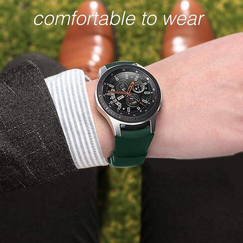 HSWAI Compatible with Samsung Galaxy Watch 46mm Bands/Gear S3 Frontier, Classic Watch Bands/Galaxy Watch 3 Bands 45mm, 22mm Soft Silicone Bands Bracelet Sports Strap for Men & Women. in Kuwait