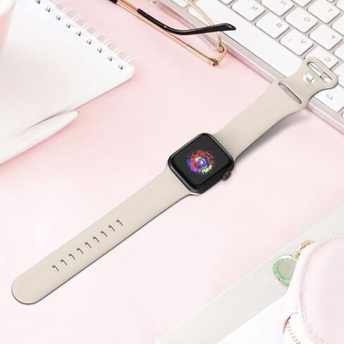 TreasureMax Sport Band Compatible with Apple Watch Bands 38mm 40mm 41mm 42mm 44mm 45mm 46mm 49mm White, Soft Silicone Strap Compatible for Apple Watch Series 11 10 9 Ultra SE 8 7 6 5 4 3 Men Women in Kuwait