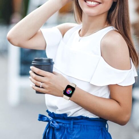 TreasureMax Sport Band Compatible with Apple Watch Bands 38mm 40mm 41mm 42mm 44mm 45mm 46mm 49mm White, Soft Silicone Strap Compatible for Apple Watch Series 11 10 9 Ultra SE 8 7 6 5 4 3 Men Women in Kuwait