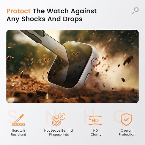 [2 Pack] Goton Waterproof Privacy Case for Apple Watch Series 9 8 7 45mm, Hard PC Bumper with HD [True 28°Anti Spy] Private Tempered Glass Screen Protector for iWatch Cover Accessories Women Men in Kuwait