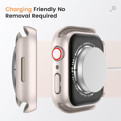 [2 Pack] Goton Waterproof Privacy Case for Apple Watch Series 9 8 7 45mm, Hard PC Bumper with HD [True 28°Anti Spy] Private Tempered Glass Screen Protector for iWatch Cover Accessories Women Men in Kuwait