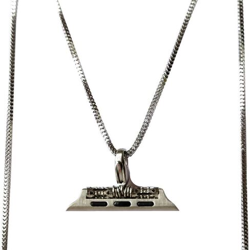 Stainless Steel Chain Necklace Smartwatch Band 38mm Series 3 2 1/40/41mm Series 9/8/7/6/5/4 New Polished Silver Metal Curb Cuban Strap Rope Neckband Replacement Accessories in Kuwait