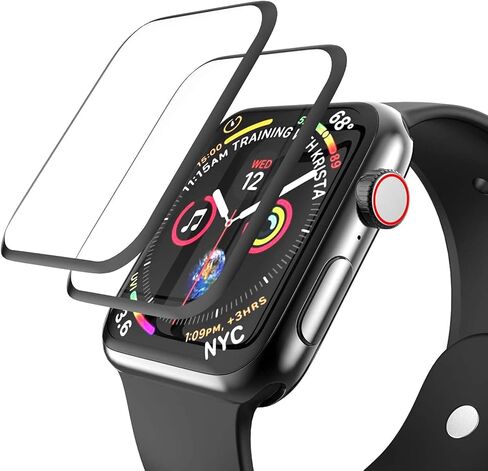 EWUONU [عبوة من قطعتين] واقي شاشة Apple Watch Series 9 Series 8/7 زجاج مقسى 45 مم، تغطية كاملة ثلاثية الأبعاد [إطار سهل التركيب] طبقة شفافة عالية الدقة مقاومة للماء وخالية من الفقاعات ومضادة للخدش لسلسلة iWatch 9/8/7 45 مم in Kuwait