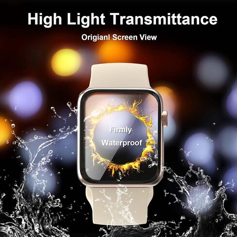EWUONU [عبوة من قطعتين] واقي شاشة Apple Watch Series 9 Series 8/7 زجاج مقسى 45 مم، تغطية كاملة ثلاثية الأبعاد [إطار سهل التركيب] طبقة شفافة عالية الدقة مقاومة للماء وخالية من الفقاعات ومضادة للخدش لسلسلة iWatch 9/8/7 45 مم in Kuwait