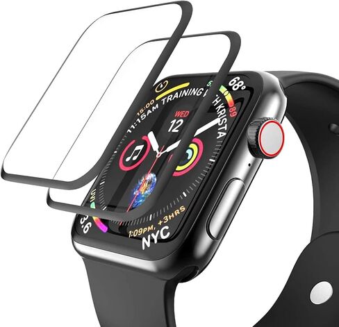 EWUONU [عبوة من قطعتين] واقي شاشة Apple Watch Series 9 Series 8/7 زجاج مقسى 45 مم، تغطية كاملة ثلاثية الأبعاد [إطار سهل التركيب] طبقة شفافة عالية الدقة مقاومة للماء وخالية من الفقاعات ومضادة للخدش لسلسلة iWatch 9/8/7 45 مم in Kuwait