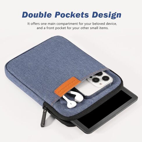 6-7 Inch Protective Sleeve Carrying Case Fits All-New 6" Kindle 11th Gen 2022, Kindle 10th/8th Gen 2019/2016, 6.8" Kindle Paperwhite 11th 2021/10th Gen 2018, Kindle Oasis E-Reader, Light Blue in Saudi Arabia