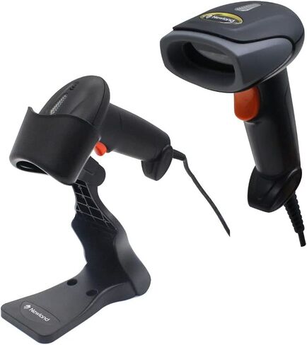 قارئ قارئ باركود محمول بسلك نيولاند ماسح باركود واحد مع حامل قابل للتعديل سريع للغاية ودقيق يدعم النوافذ/Mac/iOS/Android/Linux/Pos in Kuwait