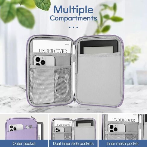 6-7 Inch Sleeve Case for Kindle and eReader, Raspberry | Protective Carrying Case for 7" Kindle Paperwhite & Kindle Colorsoft, 6" Kindle, 6" Kobo Clara BW/Colour, Kobo Libra Colour in Kuwait