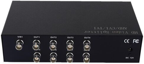 BeElion 8Way BNC Coaxl TV CCTV DVR Composite Video 1 in to 8 Out Ports Switch Splitter Amplifier Box, AHD/CVI/TVI Camera in Kuwait