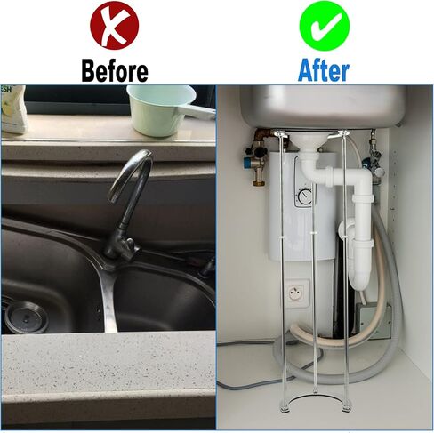 دعامات دعم لاصلاح الحوض من اسفل الحامل - ادوات تثبيت الحوض من الستانلس ستيل مع دعم قابل للتعديل (15.7-27.5 انش) in Kuwait