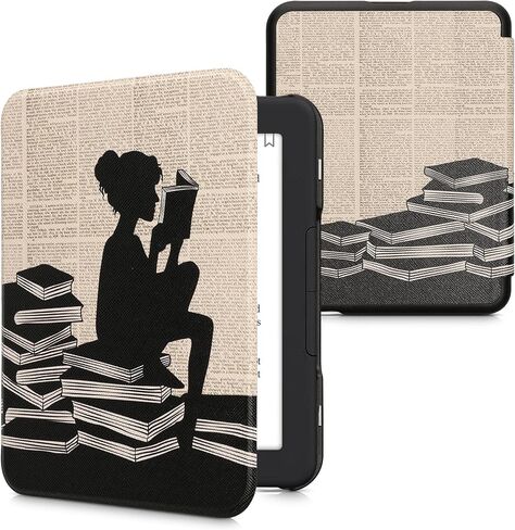 kwmobile Case Compatible with Barnes & Noble Nook Glowlight 4 / 4e Case - eReader Cover - Moroccan Tiles Multicolor/Brown in Kuwait