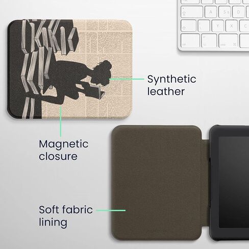 kwmobile Case Compatible with Barnes & Noble Nook Glowlight 4 / 4e Case - eReader Cover - Moroccan Tiles Multicolor/Brown in Kuwait