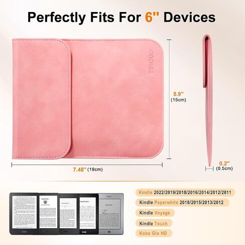 TiMOVO 6 Inch Sleeve for All-New Kindle 2022/Kindle 2019/Kindle Paperwhite 6.8 Inch/Kindle Voyage/Kindle (8th Gen, 2016)/Kindle Touch/Kindle 4/5, Protective Pouch Bag Case Cover, Apricot in Saudi Arabia