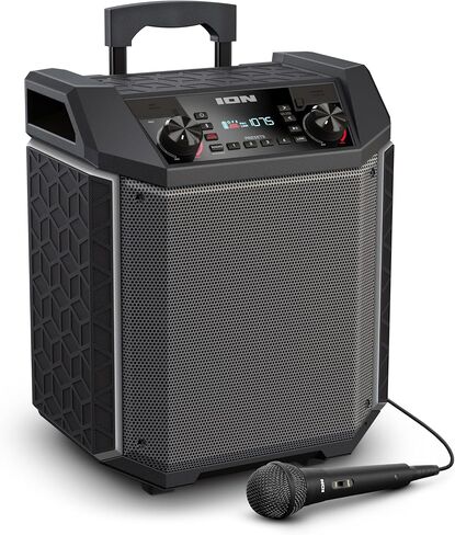 ION Audio Block Rocker - Portable Bluetooth Outdoor Party Speaker with Karaoke Microphone, Battery, 4 Speakers, Radio, USB Port, App, Water-Resistant, 120W in Kuwait