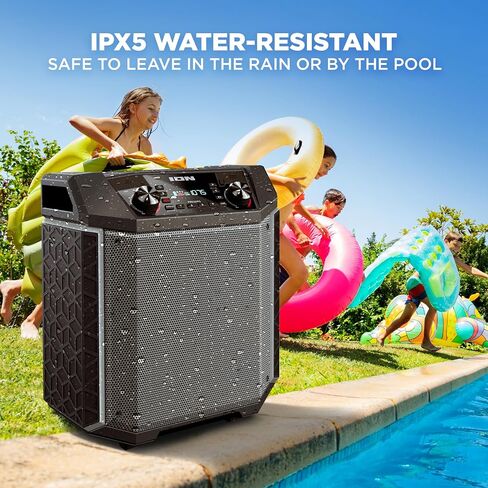 ION Audio Block Rocker - Portable Bluetooth Outdoor Party Speaker with Karaoke Microphone, Battery, 4 Speakers, Radio, USB Port, App, Water-Resistant, 120W in Kuwait