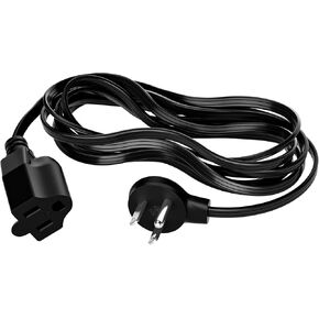 Flat Plug Extension Cord 12 Ft with Slim Space-Saving Plug Design, Thin Flat Cable Low Profile Power Cord 3 Prong Grounded Wire, 16 Gauge 13 A/125 V-Black-ETL Certified