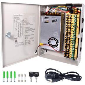 CCTV Power Supply 18CH Channel Port Box, LETOUR Distributed Power Supply Output 12V 30 Amp, for CCTV DVR Security System and Cameras in Kuwait