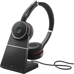 Jabra Evolve 75 MS Wireless Headset, Stereo – Includes Link 370 USB Adapter and Charging Stand – Bluetooth Headset with World-Class Speakers, Active Noise-Cancelling Microphone, All Day Battery in Kuwait