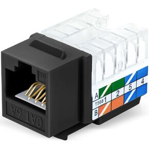 Everest 90 Degree RJ45 Cat6 Keystone Jacks Slim Profile 50-Pack White | Compatible with 90° Angled Speed Termination Tool - easyJACK (B094WB91H3) in Kuwait