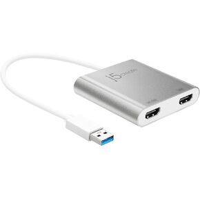محول j5create USB إلى HDMI - كابل HDMI USB 3.0 مزدوج متعدد الشاشات | 4K + 1080p | متوافق مع نظامي التشغيل Windows وmacOS (JUA365) in Kuwait