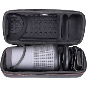LTGEM Travel Protective Case for Bose SoundLink Revolve+ or Revolve+ (Series II) Portable & Long-Lasting Bluetooth 360 Speaker (Fits Charging Cradle, AC Adaptor and USB Cable) (Black)