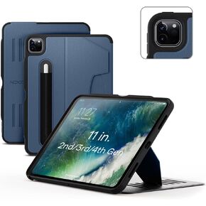 حافظة ZUGU لجهاز iPad Pro مقاس 11 بوصة (الجيل الأول والثاني والثالث والرابع) 2018/2020/2021/2022 - حافظة واقية نحيفة - شحن قلم Apple اللاسلكي - حامل مغناطيسي مريح وغطاء للنوم/الاستيقاظ - أسود مخفي in Kuwait