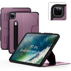 ZUGU Case for iPad Pro 11 inch (1st, 2nd, 3rd & 4th Gen) 2018/2020/2021/2022 - Slim Protective Case - Wireless Apple Pencil Charging - Convenient Magnetic Stand & Sleep/Wake Cover - Stealth Black