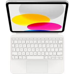 Apple Magic Keyboard Folio: iPad Keyboard and case for iPad (A16 and 10th Generation), Detachable Two-Piece Design that attaches magnetically, Built-in trackpad, US English – White | Detachable keyboard with trackpad and 14-key function row for typing, na in Kuwait