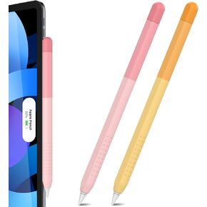 حافظة أقلام Delidigi متوافقة مع حافظة Apple Pencil الجيل الثاني، حافظة ذات ألوان متدرجة وغطاء من السيليكون لملحقات Apple Pencil الجيل الثاني (وردي متدرج)