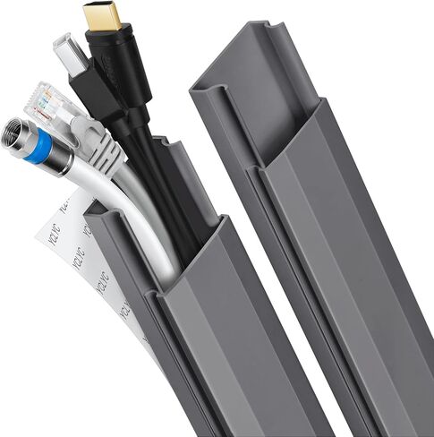 إخفاء كابل التلفزيون - جدار إدارة الكابلات لإخفاء سلك PVC مقاس 62.8 بوصة، خافي عيوب الكابل القابل للطلاء للتلفزيون المثبت على الحائط، إخفاء الأسلاك البيضاء لمجرى الكابل، أغطية أسلاك الحائط للأسلاك، 4 * طول 15.7 بوصة * عرض 1.2 بوصة * ارتفاع 0.59 بوصة in Kuwait