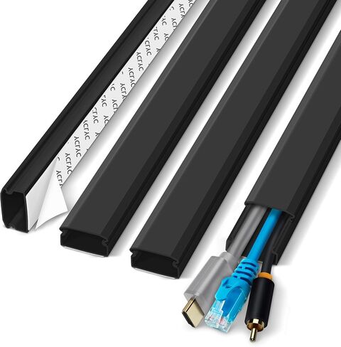 إخفاء كابل التلفزيون - جدار إدارة الكابلات لإخفاء سلك PVC مقاس 62.8 بوصة، خافي عيوب الكابل القابل للطلاء للتلفزيون المثبت على الحائط، إخفاء الأسلاك البيضاء لمجرى الكابل، أغطية أسلاك الحائط للأسلاك، 4 * طول 15.7 بوصة * عرض 1.2 بوصة * ارتفاع 0.59 بوصة in Kuwait