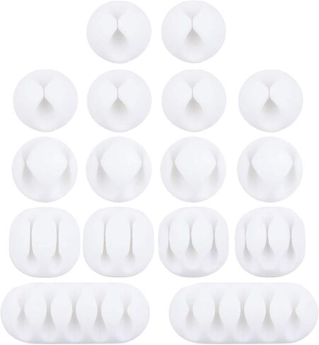 Cable Management Cable Clips, OHill 16 Pack White Adhesive Cord Holders, Ideal Cords Management for Organizing Cable Wires-Home, Office, Car, Desk & Nightstand in Saudi Arabia