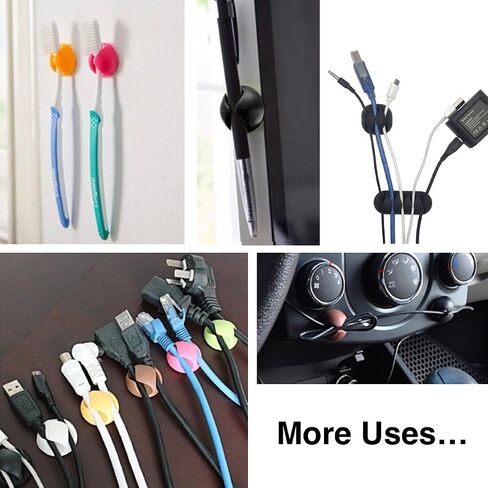 Cable Management Cable Clips, OHill 16 Pack White Adhesive Cord Holders, Ideal Cords Management for Organizing Cable Wires-Home, Office, Car, Desk & Nightstand in Saudi Arabia
