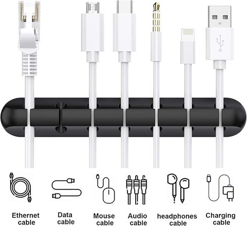 SOULWIT Cable Holder Clips, 3-Pack Cable Management Cord Organizer Clips Self Adhesive for Desktop USB Charging Cable Nightstand Power Cord Mouse Cable Wire PC Office Home in Kuwait