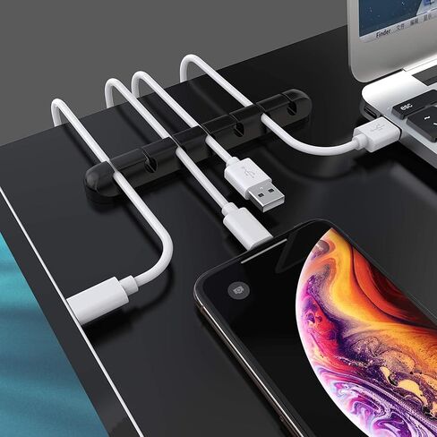 SOULWIT Cable Holder Clips, 3-Pack Cable Management Cord Organizer Clips Self Adhesive for Desktop USB Charging Cable Nightstand Power Cord Mouse Cable Wire PC Office Home in Kuwait